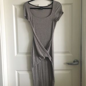 Elegant Gray Midi Dress